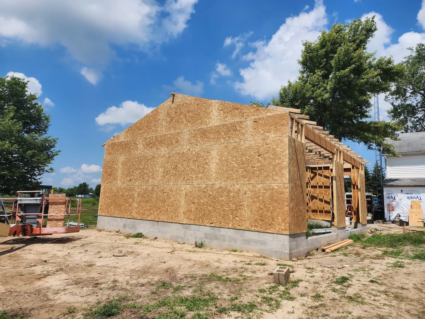 Pole barn shell going up — Helpful Home Solutions